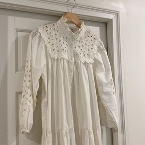SEA New York Guilherme lace ivory maxi dress